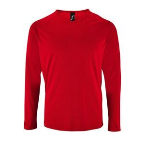 SOLS Mens Sporty Long Sleeve Performance T-Shirt / Red